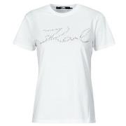 T-shirt Karl Lagerfeld rhinestone logo t-shirt