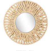 Miroirs Faye Miroir rond cadre en papier tressé 30 cm