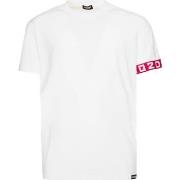 T-shirt Dsquared t-shirt blanc rayé rouge