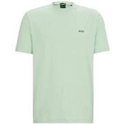 T-shirt BOSS T-SHIRT TEE VERT REGULAR FIT EN COTON STRETCH AVEC LOGO