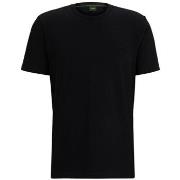 T-shirt BOSS T-SHIRT NOIR REGULAR FIT EN JERSEY DE COTON AVEC LOGO E