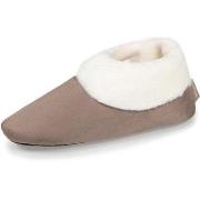 Chaussons Isotoner Chaussons bottillons Femme suédine Taupe