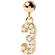 Pendentifs Pdpaola Charm Numéro 3 doré