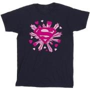 T-shirt enfant Dc Comics Superman Pink Hearts And Stars Logo