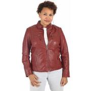 Blouson La Canadienne Blouson confort cuir rouge-043884