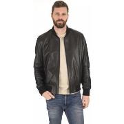 Blouson La Canadienne Blouson cuir agneau noir-044204