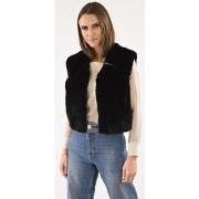 Gilet La Canadienne Gilet fourrure lapin noir-046469