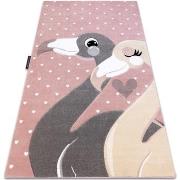 Tapis Rugsx Tapis PETIT FLAMINGOS CŒURS rose 200x290 cm