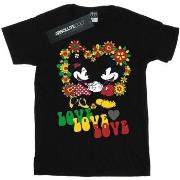 T-shirt enfant Disney Mickey And Minnie Mouse Hippie Love