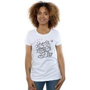 T-shirt Disney Mickey And Minnie Mouse Kiss Sketch