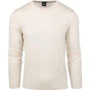 Sweat-shirt BOSS Pull Botto Laine Ecru