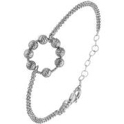 Bracelets Orusbijoux Bracelet Argent Rhodié Doubles Chaînes Cercle Ave...