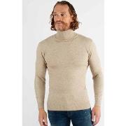 Pull Hollyghost Pull col roulé beige en touch cashemere unicolore
