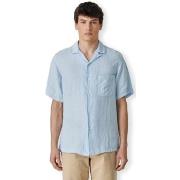 Chemise Portuguese Flannel Linen Camp Collar Shirt - Sky