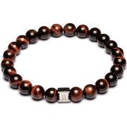 Bracelets Gemini Bracelet homme Gemini oeil de tigre bordeaux L