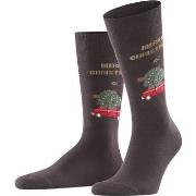 Socquettes Burlington Chaussettes Merry X-Mas Marron