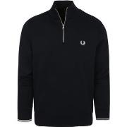 Sweat-shirt Fred Perry Pull Demi-Zip Bleu Navy