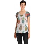 Polo Desigual T Shirt Camille Blanc 18SWTKGZ