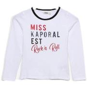 Chemise enfant Kaporal T Shirt Fille Manches Longues Termy Blanc