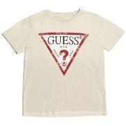 Debardeur enfant Guess T-Shirt Logo Triangulaire Beige L81I26
