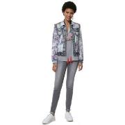 Veste Desigual Veste Roses jean denim bleach bleu 19SWED31 (rft)