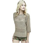 Pull Guess Pull Femme à Manches 3/4 Ines Raffia beige