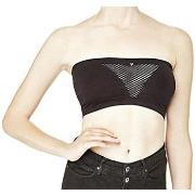 Debardeur Guess Top Bandeau Finition Ajourée Noir