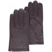 Gants Isotoner homme gants cuir cachemire et soie marron 69077