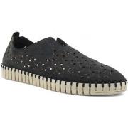 Chaussures Frau Nabuck Sneaker Slip On Traforato Donna Blu 52F069
