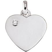 Pendentifs Brillaxis Pendentif coeur et diamant or 9 carats