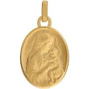 Pendentifs Brillaxis Médaille ovale Vierge à l'enfant or jaune 18k