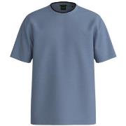 T-shirt BOSS T-SHIRT BLEU COUPE DÉCONTRACTÉE EN COTON INTERLOCK AVEC