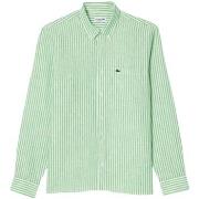 Chemise Lacoste Chemise Homme Ref 63183 Blanc et Vert