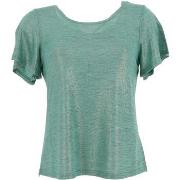 T-shirt Molly Bracken Knitted tee ladies emerald gre