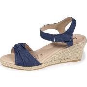 Espadrilles Isotoner Espadrilles à talon 6 cm et bout ouvert détail nœ...