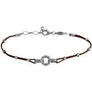 Bracelets Orusbijoux Bracelet Cercle En Argent Cordon Marron