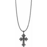 Collier Orusbijoux Collier Croix Pavée Argent Noir Serti Noir Chaine F...