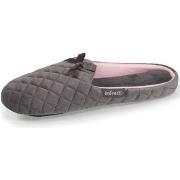 Chaussons Isotoner Chaussons mules Femme Gris foncé matelassé