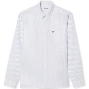 Chemise Lacoste Regular Fit Linen Shirt CH6985 - Blue/Blanc