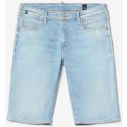 Short Le Temps des Cerises Bermuda laredo en jeans bleu clair délavé