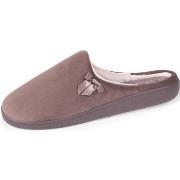 Chaussons Isotoner Chaussons mules Femme Taupe Pois