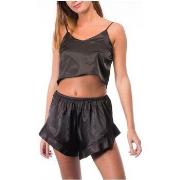 Pyjamas / Chemises de nuit Kebello Pyjashort fluide en satin Noir F