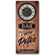 Horloges Sud Trading Pendule rectangulaire Bar l'entre Potes 70 cm