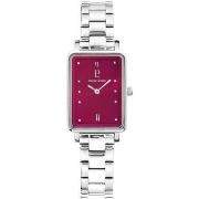 Montre Pierre Lannier ARIANE Cadran Framboise Bracelet Acier Argenté