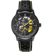 Montre Pierre Lannier PADDOCK Cadran Noir Bracelet Cuir Perforé Noir