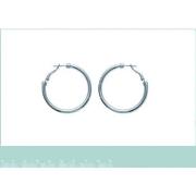 Boucles oreilles Brillaxis Créoles acier fil rond 3 mm 40 mm diamètre