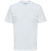 T-shirt Selected 16077385 RELAXCOLMAN-BRIGHT WHITE