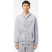 Polaire Lacoste Sweat zippé à capuche gris