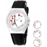 Montre Sc Crystal MF316-COEURS-TE+BRACELET006-NOIR