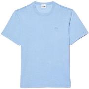 T-shirt Lacoste T-SHIRT DÉLAVÉ EN JERSEY DE COTON BLEU CIEL